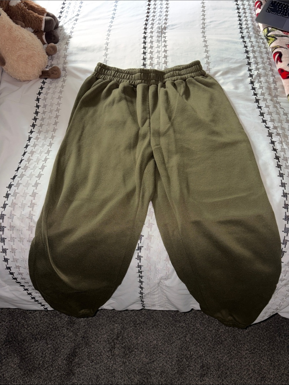SHEIN Women Olive Green Fleece Jogger Pants